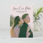 結婚式の日付を知らせる写真入りカード ハート 招待状 (スタンド正面)