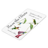 結婚式の日付を除くハミングバーズバードフラワー マグネット (左側)