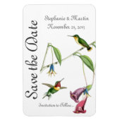 結婚式の日付を除くハミングバーズバードフラワー マグネット (縦)