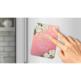 結婚式の日付紫陽花ライトピンク マグネット