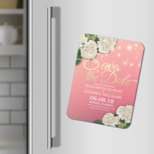 結婚式の日付紫陽花ライトピンク マグネット