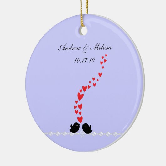 結婚式の日付; 結婚した私達の初めてのクリスマス セラミックオーナメント (左)