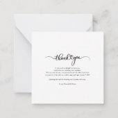 結婚式の日写真手書きスクリプトありがとう ノートカード (裏面)