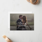 結婚式の日写真手書き文字ありがとう ノートカード (正面/裏面インサイチュ)