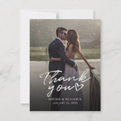 結婚式の日写真手書き文字ありがとう ノートカード (正面)