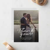 結婚式の日写真手書き文字ありがとう ノートカード (正面/裏面インサイチュ)