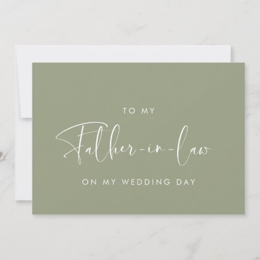 結婚式の日取りカードで義理の父にセージ 招待状 (正面)