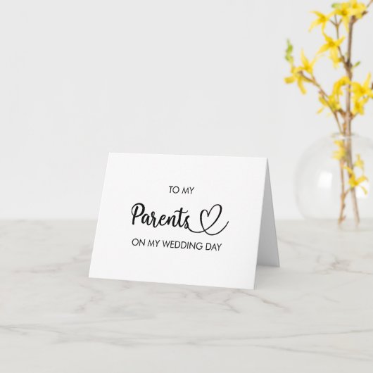 結婚式の日折りカードを両親に渡す カード (黄色い花)