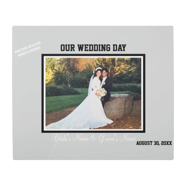 結婚式の日新郎新婦ゲストシグネチャー メタルプリント (正面)