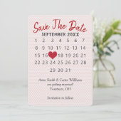 結婚式の日時お知らせカレンダー 招待状 (スタンド正面)