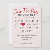 結婚式の日時お知らせカレンダー 招待状 (正面)