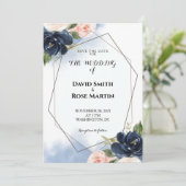 結婚式の日時お知らせカード 招待状 (スタンド正面)