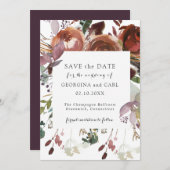 結婚式の日時お知らせ | バターサム&プラム 01 招待状 (正面/裏面)