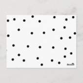 結婚式の日時をお知らせ ブラック&ホワイトのドット ポストカード (裏面)