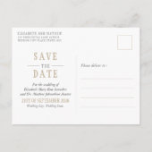 結婚式の日時をお知らせ 白金 シンプルウェディング インビテーションポストカード (裏面)