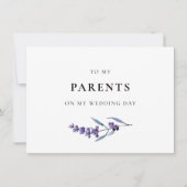 結婚式の日用カードで両親にラベンダー 招待状 (正面)