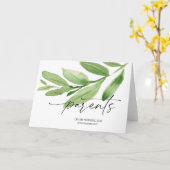 結婚式の日用カードで両親に緑を カード (黄色い花)