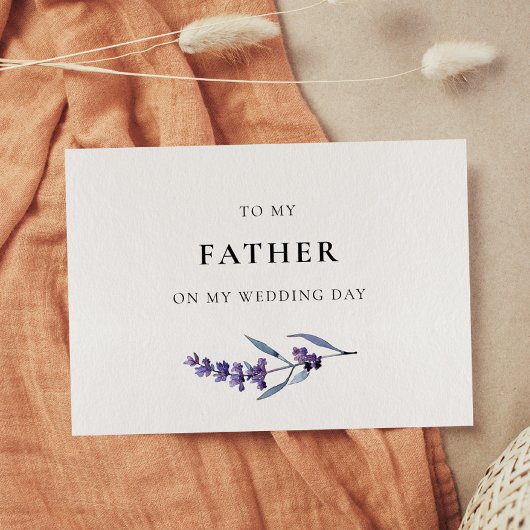 結婚式の日用カードで父にラベンダー 招待状