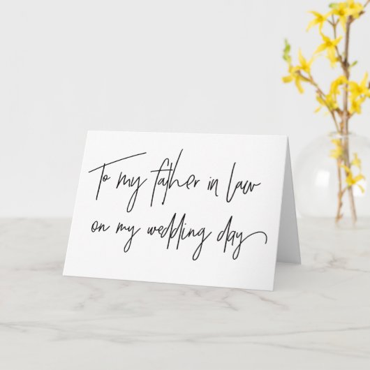 結婚式の日用カードで義理の父に カード (黄色い花)