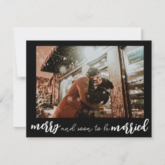 結婚式の日程おめでとう メリーと間もなく結婚する フォト シーズンカード (正面)