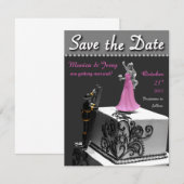 結婚式の日程お知らせのアナウンス セーブザデート (正面/裏面)