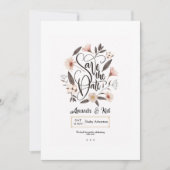 結婚式の日程お知らせカリグラフィー発表 セーブザデート (正面)