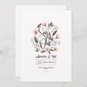 結婚式の日程お知らせカリグラフィー発表 セーブザデート (正面/裏面)