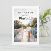 結婚式の日程お知らせカード2枚組 写真 フロント バック オリジナル作成 セーブザデート (スタンド正面)