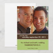 結婚式の日程お知らせカード {カラーブロック} セーブザデート (正面/裏面)