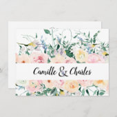 結婚式の日程お知らせパーソナライズフラワーカード セーブザデート (正面/裏面)