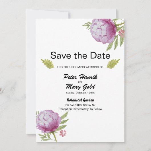 結婚式の日程お知らせポストカード 招待状 (正面)