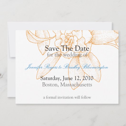 結婚式の日程お知らせ招待状 セーブザデート (正面)