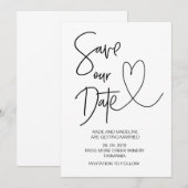 結婚式の日程お知らせ招待状 招待状 (正面/裏面)