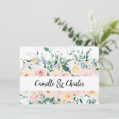 結婚式の日程お知らせ用パーソナライズフラワーカード セーブザデート (スタンド正面)