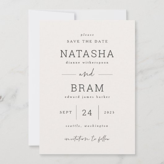 結婚式の日程お知らせ発表写真カードを保存 セーブザデート (正面)