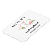 結婚式の日程お知らせ デュアルハート 花婿花嫁の名前 日程 マグネット (左側)