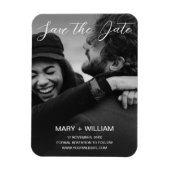 結婚式の日程お知らせ フォト ブラック＆ホワイト マグネット (縦)