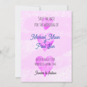 結婚式の日程をお知らせする現代的なデザインの発表カード 招待状 (正面)