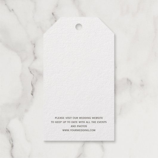 結婚式の日程をどうぞお忘れなく!私たちのペンシルマークの結婚式 ギフトタグ (裏面)