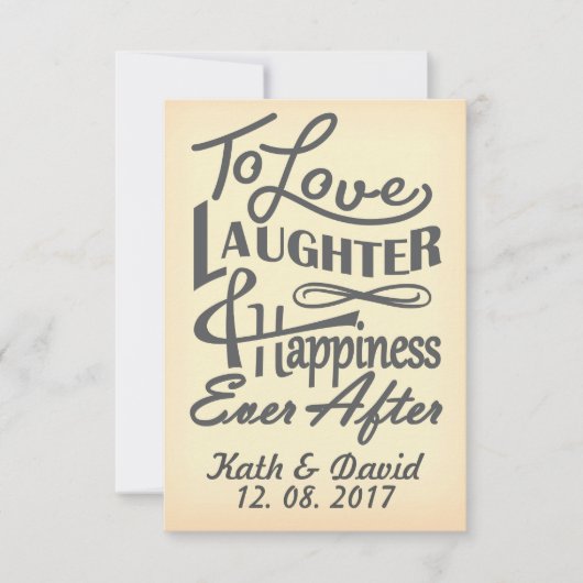 結婚式の日程を保存するデザイン 招待状 (正面)