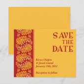 結婚式の日程を保存 インド風アナウンスメント 招待状 (正面/裏面)