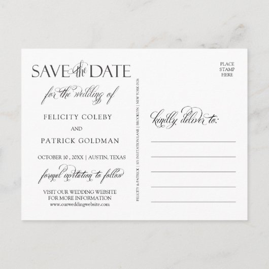 結婚式の日程を保存 | フローラ保穂 案内ポストカード (裏面)