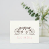 結婚式の日程を保存 自転車 二人乗り 案内ポストカード (スタンド正面)