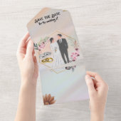 結婚式の日程を控えて オールインワン招待状 (貼ってはがせる)