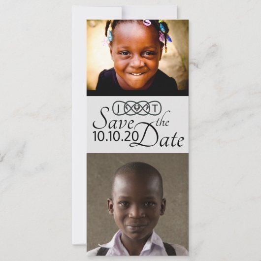 結婚式の日程を知らせる写真カード セーブザデート (正面)