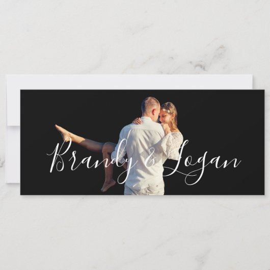 結婚式の日程を知らせる写真カード セーブザデート (正面)