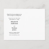 結婚式の日程変更のお知らせカード - プラン変更 インビテーションポストカード (裏面)