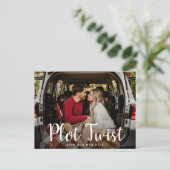 結婚式の日程変更のお知らせカード - プラン変更 インビテーションポストカード (スタンド正面)