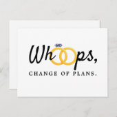 結婚式の日程変更のお知らせ インビテーションポストカード (正面/裏面)