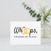 結婚式の日程変更のお知らせ インビテーションポストカード (スタンド正面)